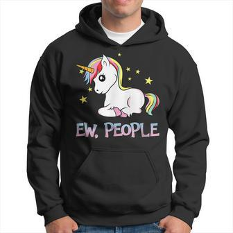 Ew People Unicorn Introvert Gift Men Hoodie Graphic Print Hooded Sweatshirt - Seseable