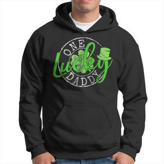 Father Irish Clovers St Patricks Day One Lucky Daddy Funny Hoodie - Seseable