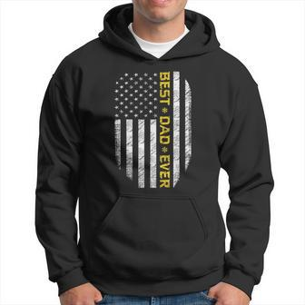 Fathers Day Best Dad Ever With Us American Flag Patriot Dad Men Hoodie - Thegiftio UK