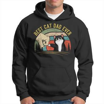 Fathers Day Cat Daddy Gifts 2023 Vintage Best Cat Dad Ever Hoodie - Seseable