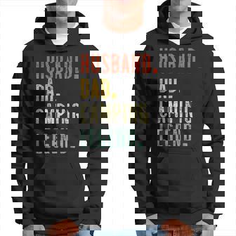Fathers Day Funny Camper Husband Dad Camping Legend Vintage Hoodie | Mazezy