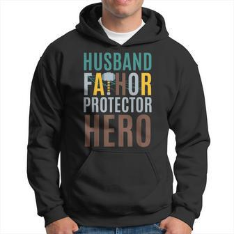 Fathor T Fathers Day Gift Husband Fathor Protector Hero Hoodie - Seseable