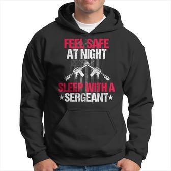 Feel Safe At Night Sleep With A Sergeant Men Hoodie Graphic Print Hooded Sweatshirt - Seseable