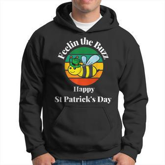Feel The Buzz Happy St Patricks Day Leprechaun Bee Irish Hoodie - Seseable