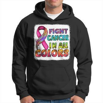 Fight Cancer In All Color Fight Cancer Feather Ribbons Hoodie | Mazezy