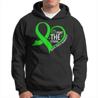 Fight The Stigma Heart Green Ribbon Mental Health Awareness Hoodie | Mazezy