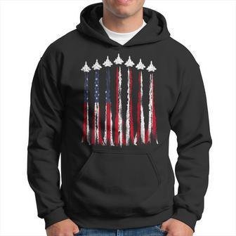 Fighter Jet Airplane Usa Flag 4Th Of July Patriotic Mens Hoodie | Mazezy