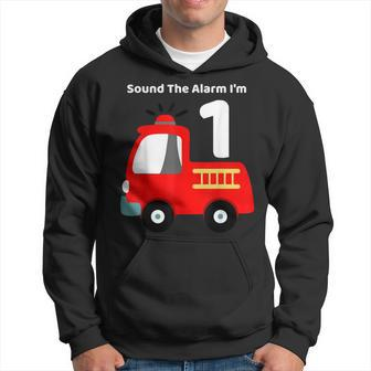 Fire Fighter Truck 1 Year Old Birthday | 1St Bday Hoodie - Seseable