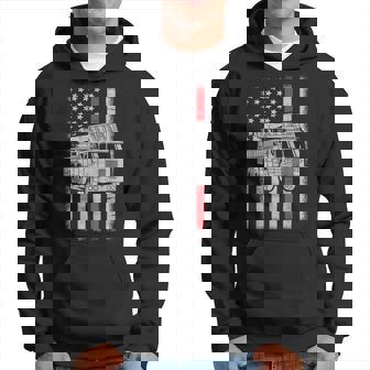 Fire Truck American Flag Red Line Us Firefighter Fireman Hoodie | Seseable CA