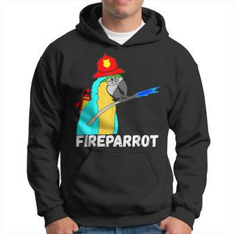 Firefighter Parrot Exotic Bird Fireman Fire Fighter Hoodie - Seseable