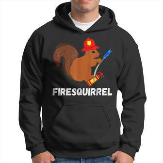 Firefighter Squirrel Funny Fire Fighter Rodent Fireman Hoodie - Seseable
