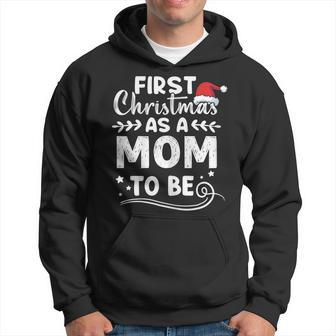 First Christmas As A Mom To Be New Mom Pregnancy Annoucement Men Hoodie - Thegiftio UK