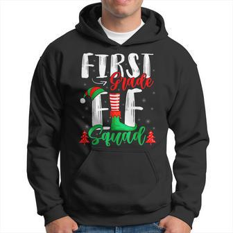 First Grade Squad Christmas Elementary Teacher Gifts Men Hoodie Graphic Print Hooded Sweatshirt - Seseable