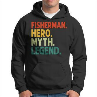 Fisherman Hero Myth Legend Vintage Angeln Hoodie - Seseable