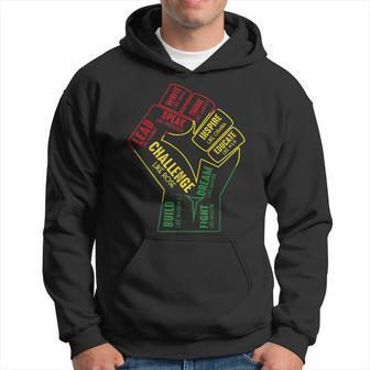 Fist Hand Inspiring Black Leaders Power Black History Month Men Hoodie Graphic Print Hooded Sweatshirt - Seseable