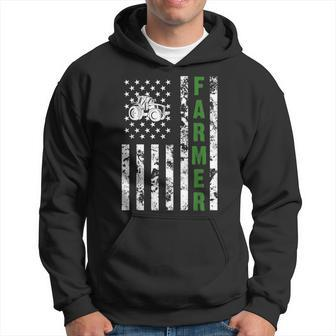 Flag With Tractor - Patriotic Farmer & Farming Gift Hoodie | Mazezy
