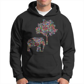 Flags Of The Countries Of The World International Elephant Hoodie | Mazezy