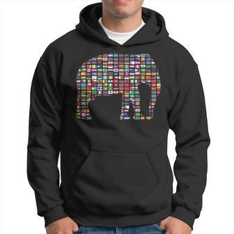 Flags Of The Countries Of The World International Elephant Hoodie | Mazezy