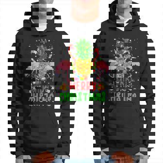 Flamingo Christmas Tree Pineapple Xmas Light Merry Christmas V2 Men Hoodie - Thegiftio UK
