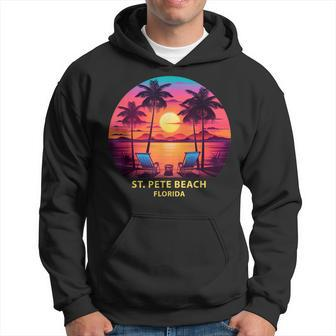 Florida St Pete Beach Colorful Palm Trees Beach Hoodie | Mazezy