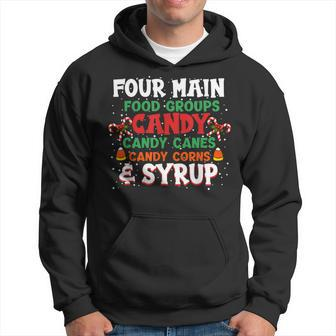 Four Main Food Groups Elf Buddy Xmas Christmas Pajama Men Hoodie - Thegiftio UK