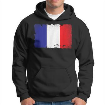 France Ripped Flag National Pride Football Fans France Flag Men Hoodie Graphic Print Hooded Sweatshirt - Seseable