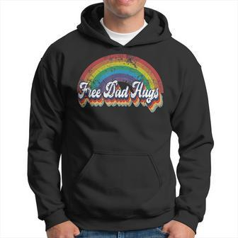 Free Dad Hugs Rainbow Flag Gay Lgbt Pride Month Daddy Hoodie - Seseable