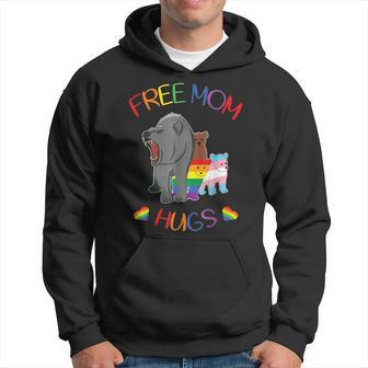 Free Mom Hugs Bear Gay Pride Lgbt Flag Men Hoodie - Thegiftio UK