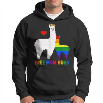 Free Mom Hugs Rainbow Heart Mama Llama Lgbt Pride Month Hoodie | Mazezy UK