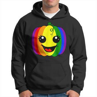 Fun Lesbian Gay Rainbow Pumpkin Pride Lgbt Halloween Men Hoodie - Thegiftio UK