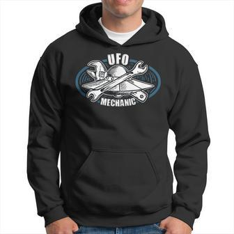 Funny Alien Meme Gift | Ufo Mechanic For Flying Saucers Hoodie | Mazezy