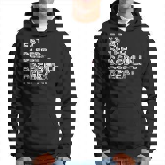Funny Baseball Player Eat Sleep Baseball Repeat Baseball Hoodie | Mazezy