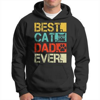 Funny Best Cat Dad Ever Retro Fathers Day Gift Cat Lovers Gift For Mens Hoodie - Seseable