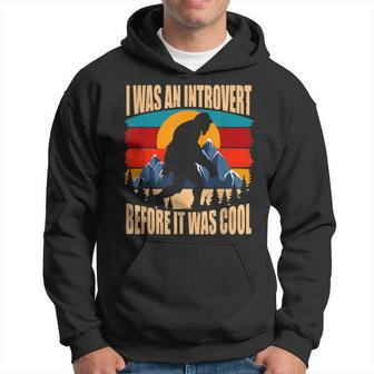 Funny Bigfoot Sasquatch Vintage Retro Sunset Introvert V2 Men Hoodie Graphic Print Hooded Sweatshirt - Thegiftio UK