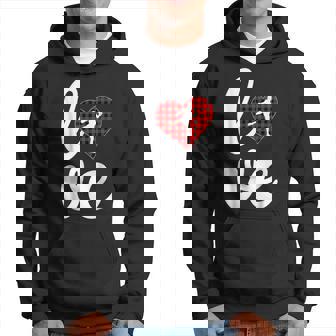 Funny Buffalo Plaid Love Kickboxing Valentines Day Hoodie - Seseable