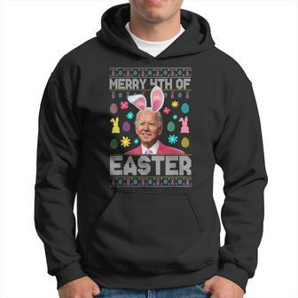 Funny Bunny Joe Biden Merry 4Th Of July Happy Easter Day Hoodie | Mazezy