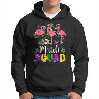 Funny Carnival Party Gift Three Flamingo Mardi Gras Squad Hoodie - Seseable