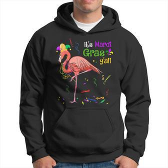 Funny Carnival Party Gifts Idea Flamingo Mardi Gras Hoodie - Seseable