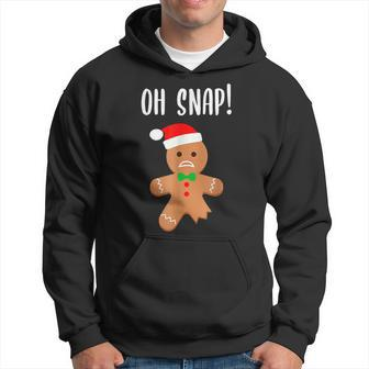 Funny Christmas Gingerbread Man Oh Snap Outfit Pajama Men Hoodie Graphic Print Hooded Sweatshirt - Seseable