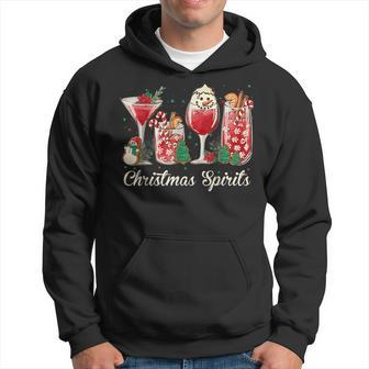 Funny Christmas Spirits Glasses Of Wine Xmas Holidays Party V19 Men Hoodie Graphic Print Hooded Sweatshirt - Thegiftio UK