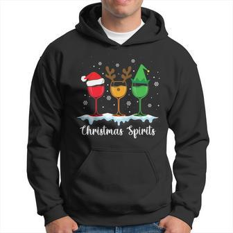 Funny Christmas Spirits Glasses Of Wine Xmas Holidays Party V30 Men Hoodie Graphic Print Hooded Sweatshirt - Thegiftio UK