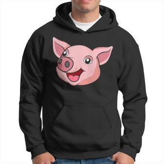 Funny Cute Pig Face Farm Adorable Pink Piglet Lover Farmer Hoodie - Seseable