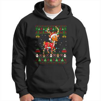 Funny Deer Animal Lover Matching Santa Ugly Deer Christmas Meaningful Gift Hoodie - Monsterry
