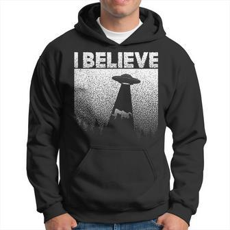 Funny Distressed Alien Ufo Abduction Invasion Believe Hoodie | Mazezy