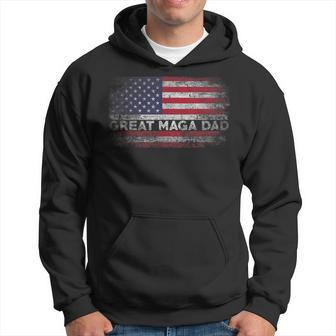 Funny Donald Trump Fathers Day Great Maga Dad Usa Flag Hoodie | Mazezy