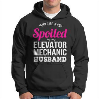 Funny Elevator Mechanic Wife Anniversary Gift Men Hoodie Graphic Print Hooded Sweatshirt - Seseable