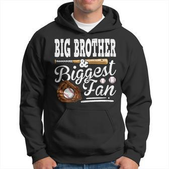 Funny Fathers Day Big Brother And Biggest Fan Baseball Hoodie - Thegiftio UK