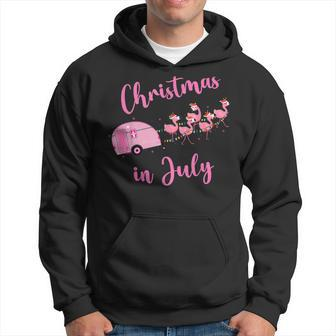 Funny Flamingo Pink Retro Camping Car Christmas In July V3 Men Hoodie Graphic Print Hooded Sweatshirt - Thegiftio UK