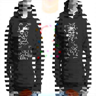 Funny French Bulldog Dog Tree Christmas Lights Xmas Pajama V2 Men Hoodie Graphic Print Hooded Sweatshirt - Thegiftio UK