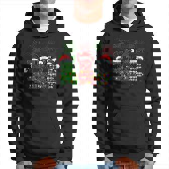 Funny French Bulldog Dog Tree Christmas Lights Xmas Pajama V6 Men Hoodie Graphic Print Hooded Sweatshirt - Thegiftio UK